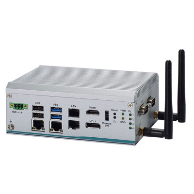 Axiomtek eBOX100A Low Power Fanless Ultra-Compact Embedded System, Intel N97, 2 LAN/4 LAN, HDMI, DP, 2 COM, 4 USB, and 9 to 36 VDC